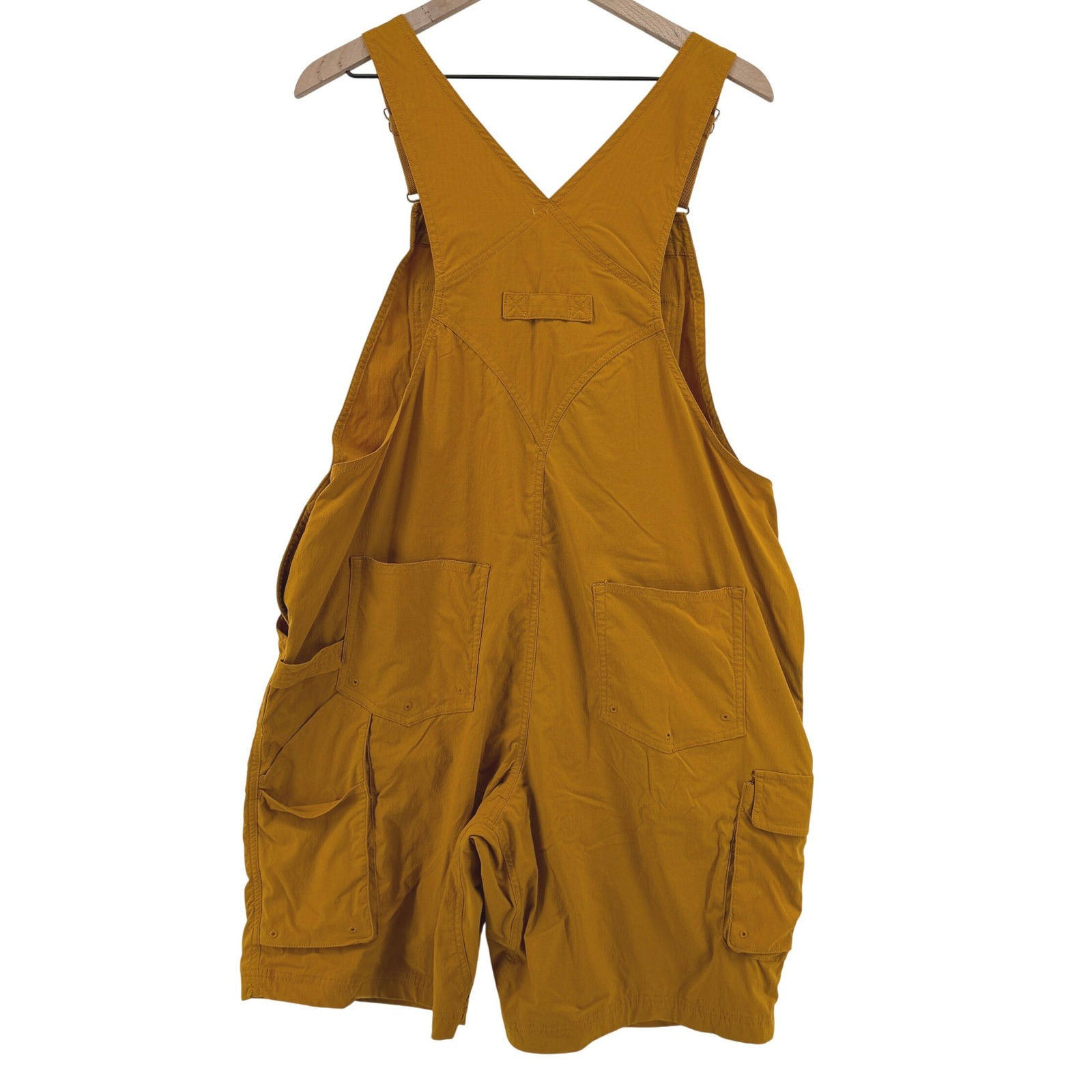 Duluth Heirloom Gardening Short Overalls Mustard Yellow Women L Shortalls Nylon — image 4 of 8